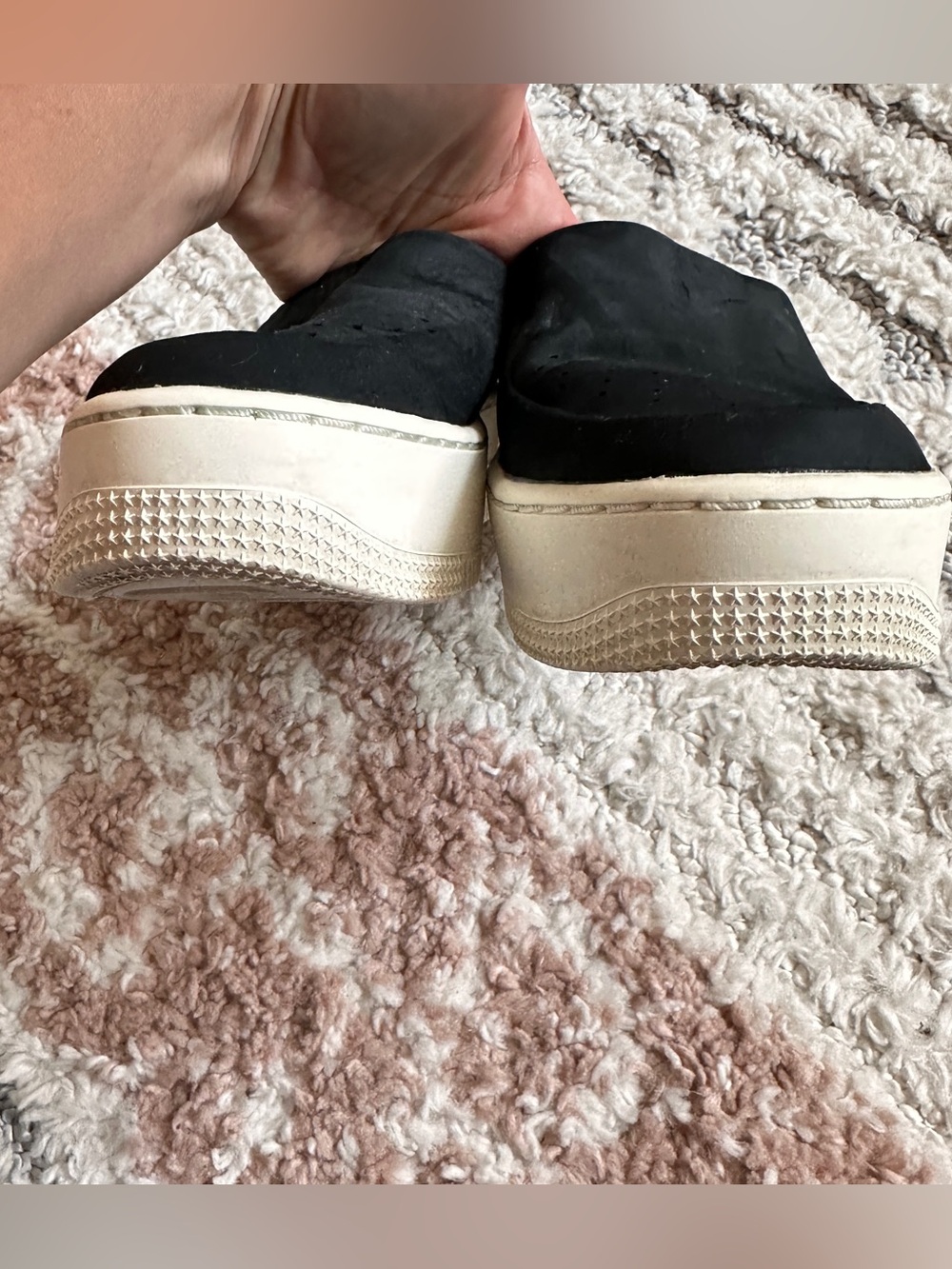 💜 Nike Black AIR FORCE 1 Lover Xx Slip-On Platform Black Mule Loafers White Sole - Picture 9 of 11